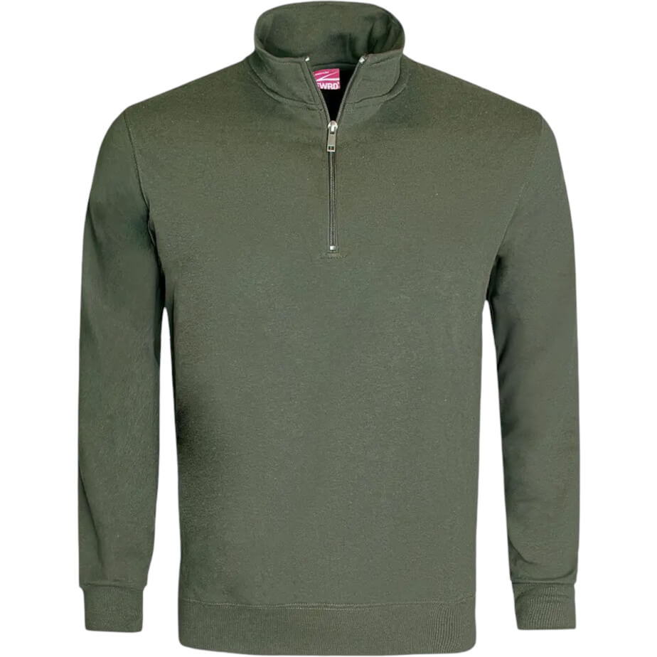 FWRD Quarter Zip Sweater Olive Front